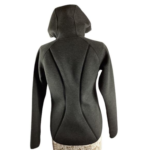 Athleta fuse scuba zipper hoodie gray with black size medium - Picture 3 of 13